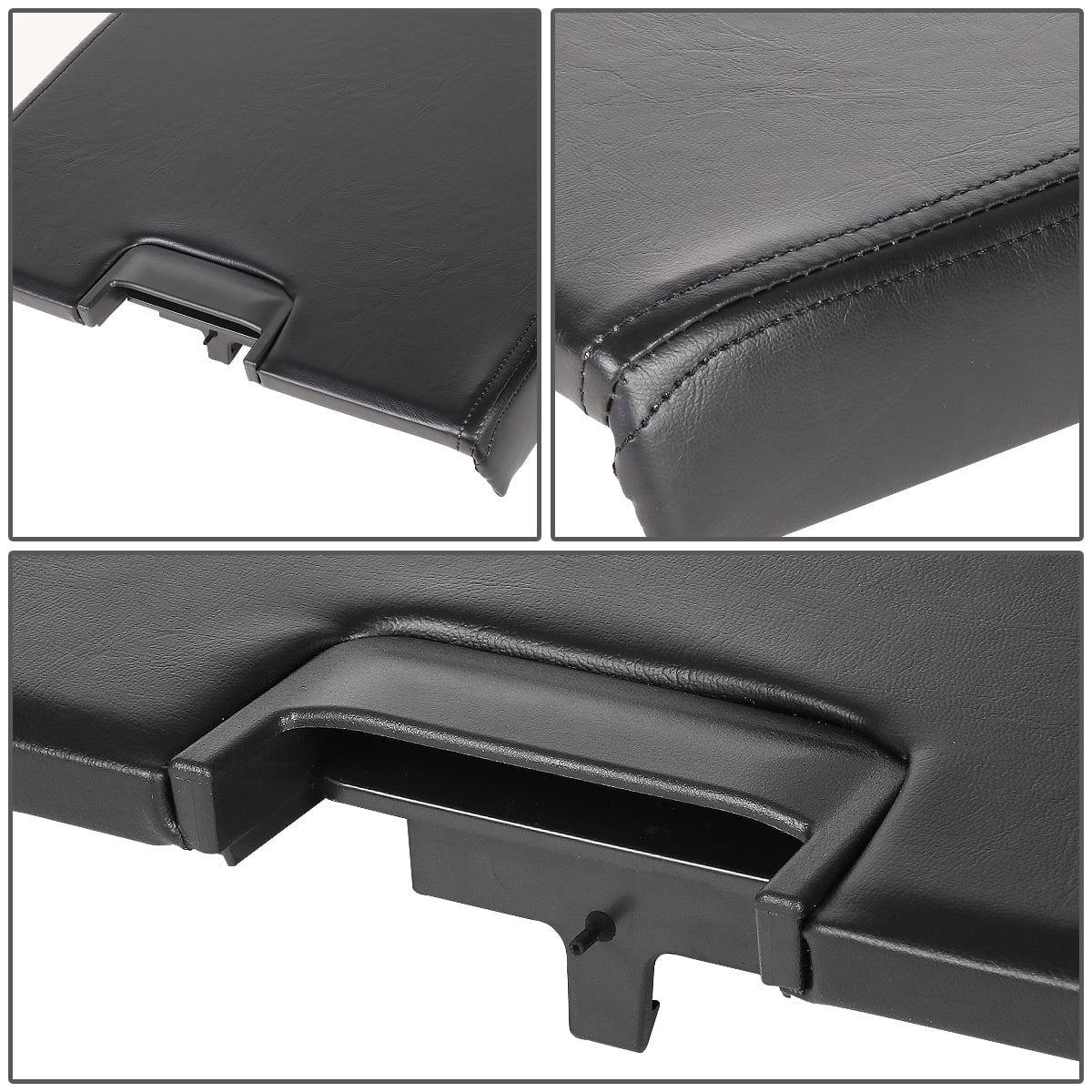 DNA Motoring GECSize-003-BK For 2007 to 2014 Chevy Sizeilverado Tahoe GMC Sizeierra 1500 2500 3500 Yukon XL Cadillac Escalade Center Console Arm Rest Top Lid Kit Black