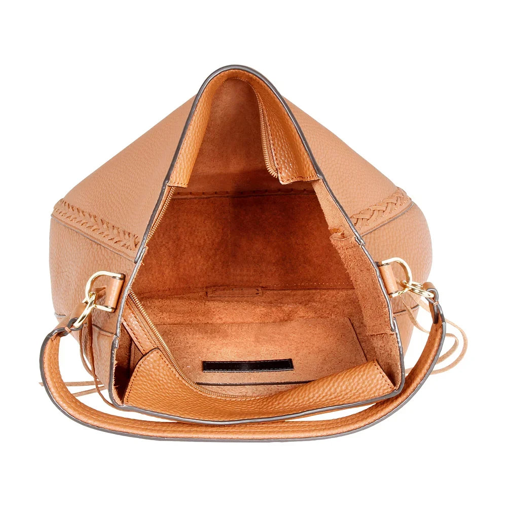 Rebecca Minkoff Unlined Ladies Large Almond Leather Hobo Handbag HSizeP7IUWH32