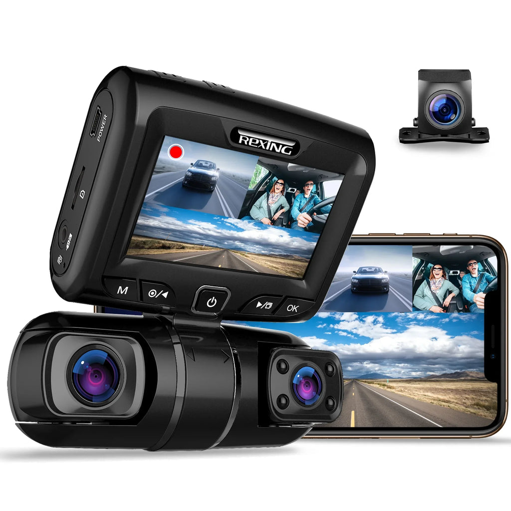Rexing Size1 3-Channel 1080P+1080P+1080P Dash Cam
