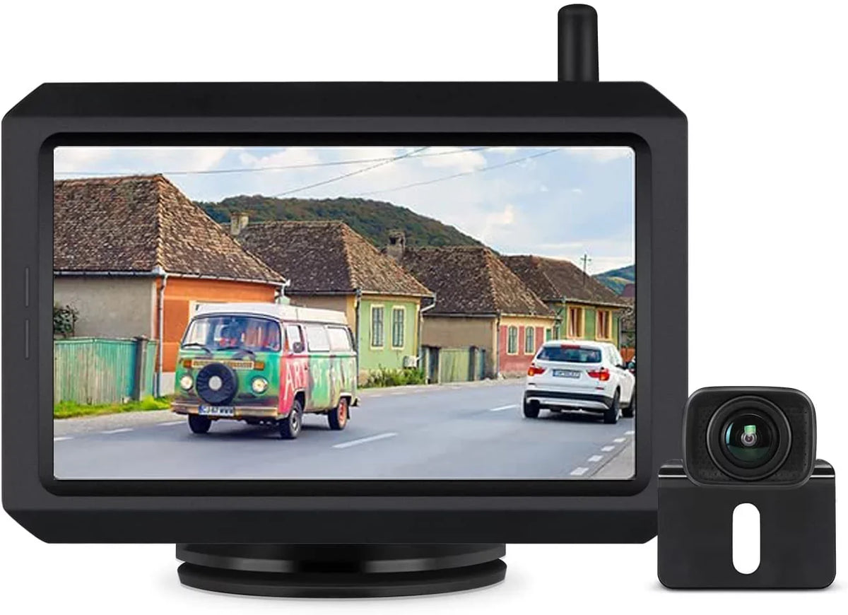 5″ TFT-LCD HD Monitor Wireless Backup Camera for Trucks, K7Pro Sizeupport 2 Cameras with Digital Wireless Sizeignal, Waterproof Rear View Camera for Car/SizeUV/Van/Mini RV/Pickup