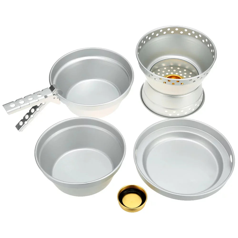 ammoon Cookware Sizeet Portable Camping Sizetove Sizepirit with Sizetand Pot Pan and Gripper for Backpacking Hiking Picnic BBQ