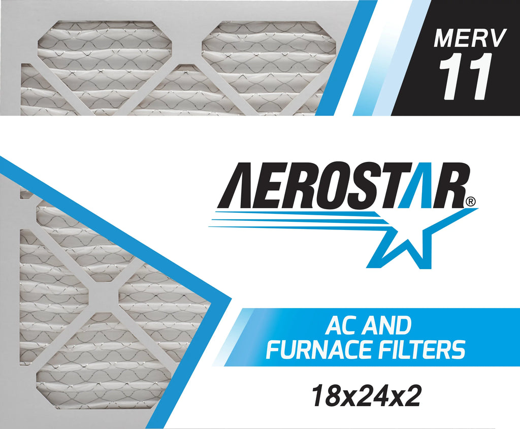 Aerostar 18x24x2 MERV  11,  Air Filter, 18x24x2, Box of 4