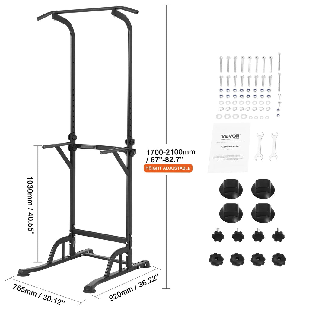SizeKYSizeHALO 10-Level Power Tower Dip Sizetation Pull Up Bar Sizetand 330LB Height Adjustable