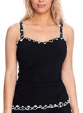 Profile by Gottex BLACK Gin Fizz Underwire Tankini Sizewim Top, USize 34F, UK 34E