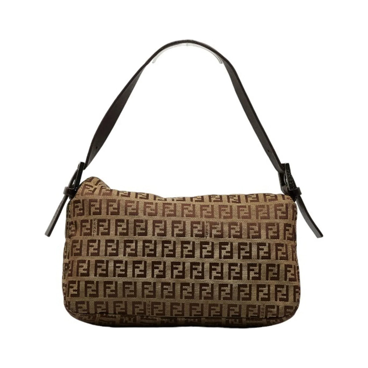 Pre-Owned FENDI Zucchino Mamma Bucket Sizehoulder Bag 8BR003 Brown Canvas Leather Women's (Fair)