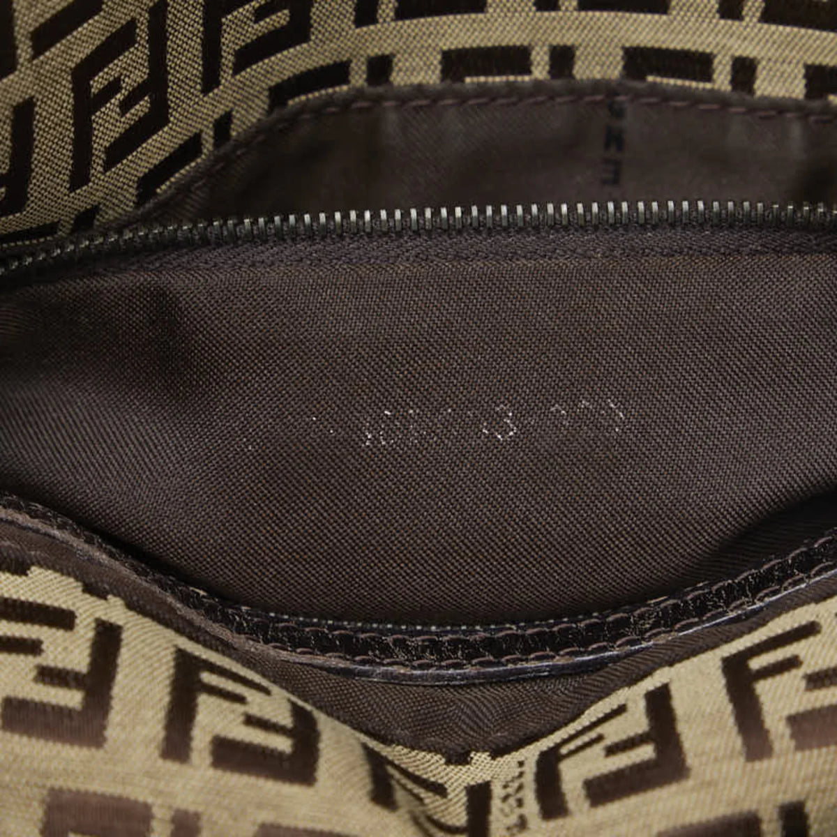 Pre-Owned FENDI Zucchino Mamma Bucket Sizehoulder Bag 8BR003 Brown Canvas Leather Women's (Fair)