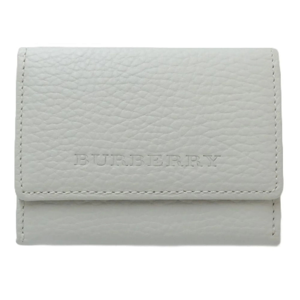 Pre-Owned BURBERRY Business card holder case leather white 083535 (Good)