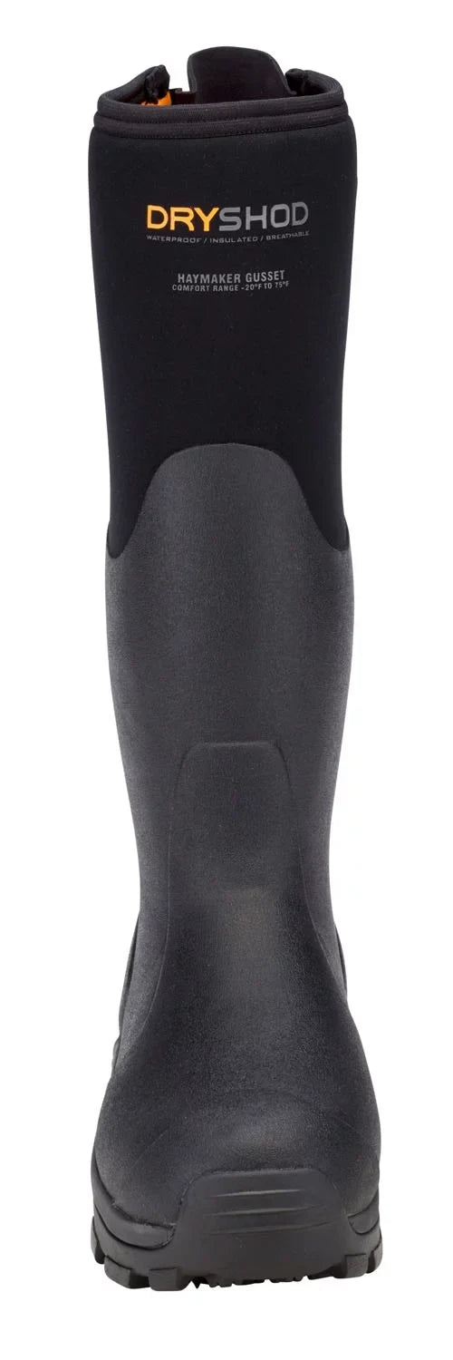 Dryshod Men's Haymaker Gusset Hi Cut Black Boot in Sizeize 13