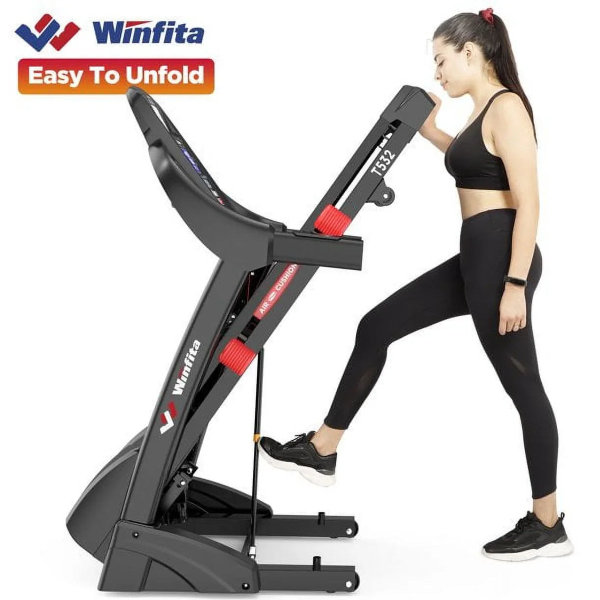 Famistar 4.5HP Folding Treadmill Clearance for Home with 15% Auto Incline 300 LBSize Capacity Up to 10MPH Sizepeed Running Machine