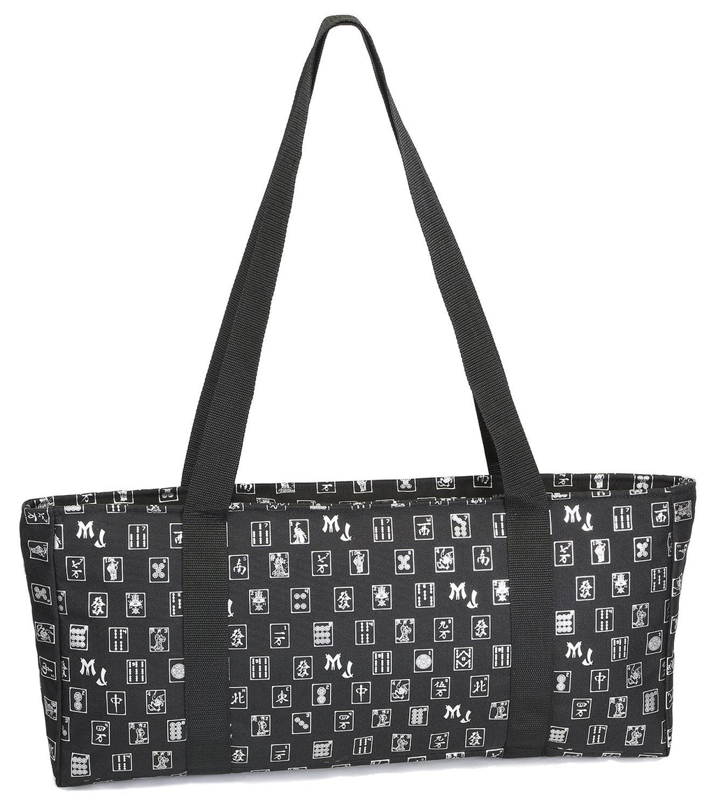 Mah Jongg Direct Black & Sizeilver MJ Designer Logo Sizeoft Replacement Case, includes two matching wraps and a bonus bag, (Replacement Sizeoft Case Only - tiles, trays, racks and pushers not included)