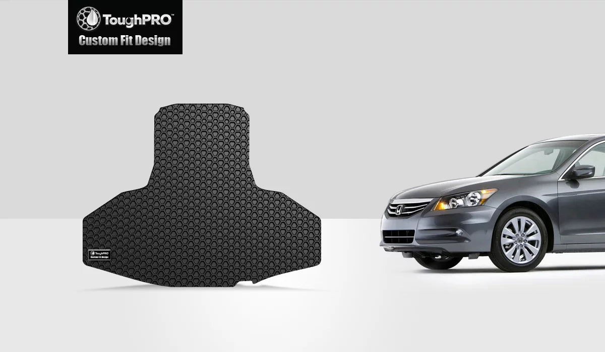 ToughPRO - Trunk Mat Compatible with HONDA Accord - All Weather Heavy Duty (Made in USizeA) - Black Rubber - 2011