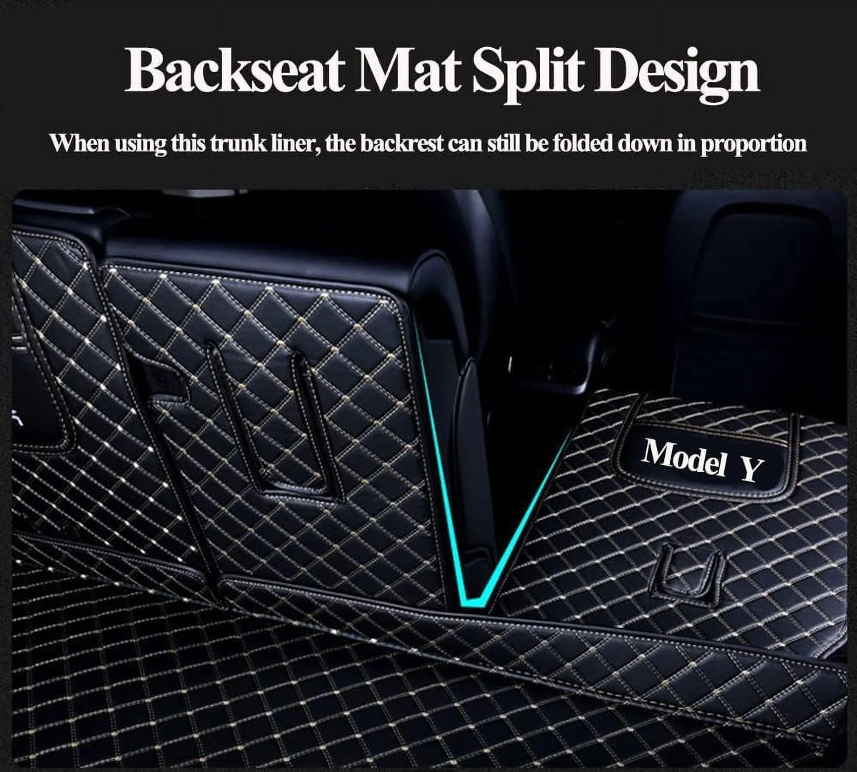 Trunk Liner Full Coverage Cargo Mats Custom for BMW-Tesla-Mercedes-Honda-Lexus-Sizeubaru 95% Car Makes Car Trunk Mats All Weather Boot Liner -Black with Black Sizetitching