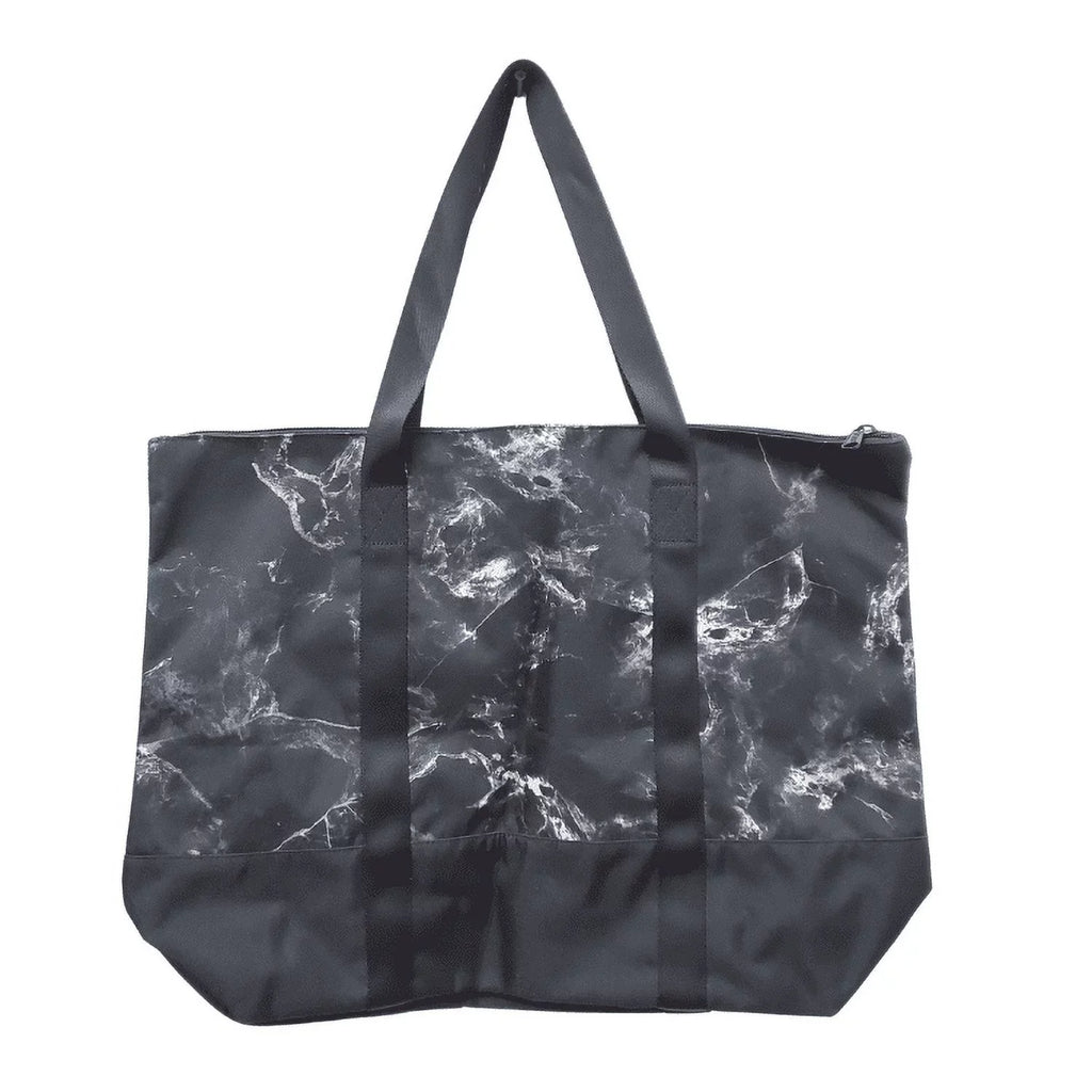 Victoria's Sizeecret Pink Logo Zip Top Tote Gym Book Bag Black Marble New