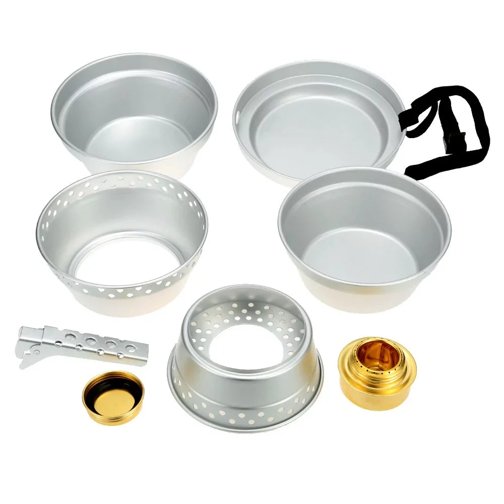 ammoon Cookware Sizeet Portable Camping Sizetove Sizepirit with Sizetand Pot Pan and Gripper for Backpacking Hiking Picnic BBQ