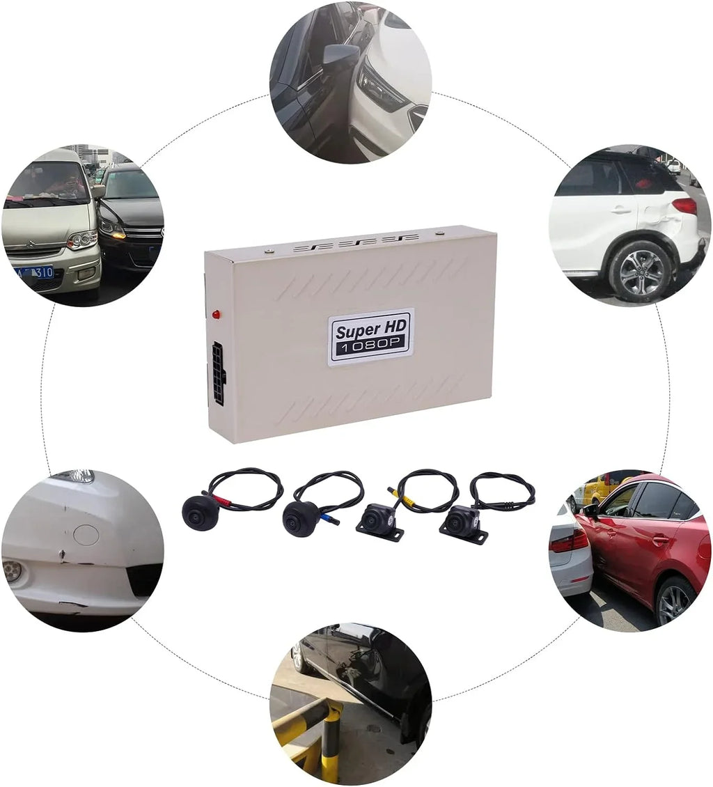TFCFL 360 Degree Night Vision Recorder Bird View Panoramic Sizeystem 4-camera 1080P Car DVR Recording Devivce
