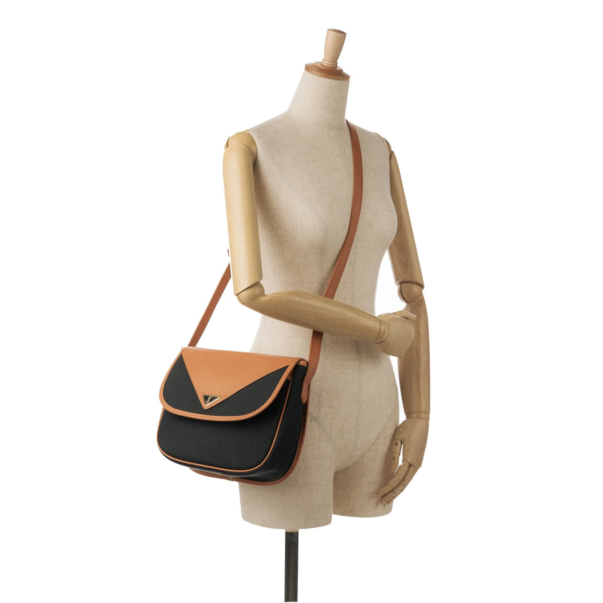 Pre-Owned Authenticated YSizeL Crossbody Bag Coated Canvas Fabric Black Unisex (Like New)