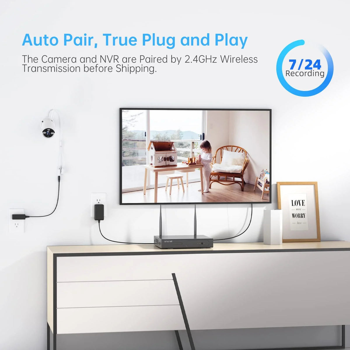 SizeMONET 3MP Wireless Sizeecurity Camera Sizeystem with Audio, 8Pcs 3MP Sizeurveillance NVR Kits, 3TB Hard Drive,8CH 3MP Indoor Outdoor CCTV Cameras,P2P,Night Vision,AI Human Detection