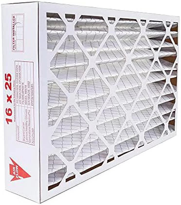 16X25x5 MERV 8 HV Furne Air Filter Replement For FC100A1029 CF200A1008 CF200D1625, Dust 2-Pk, Made In The