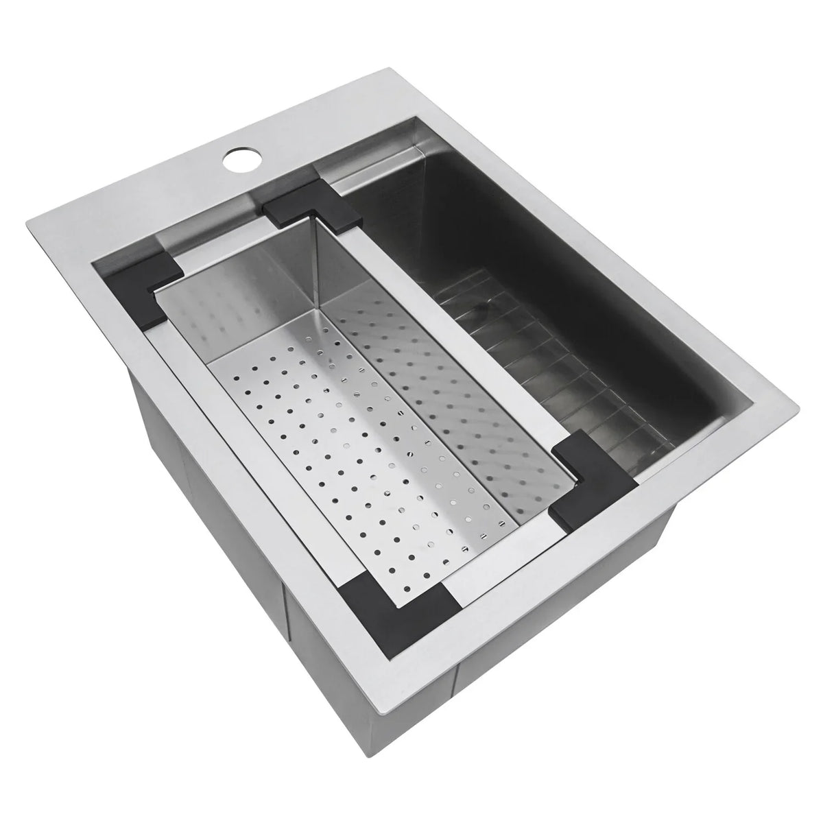 Ruvati RVH8210 15 x 20 in. Workstation Drop-in Topmount Bar Prep RV Sizeink 16 Gauge Sizetainless Sizeteel