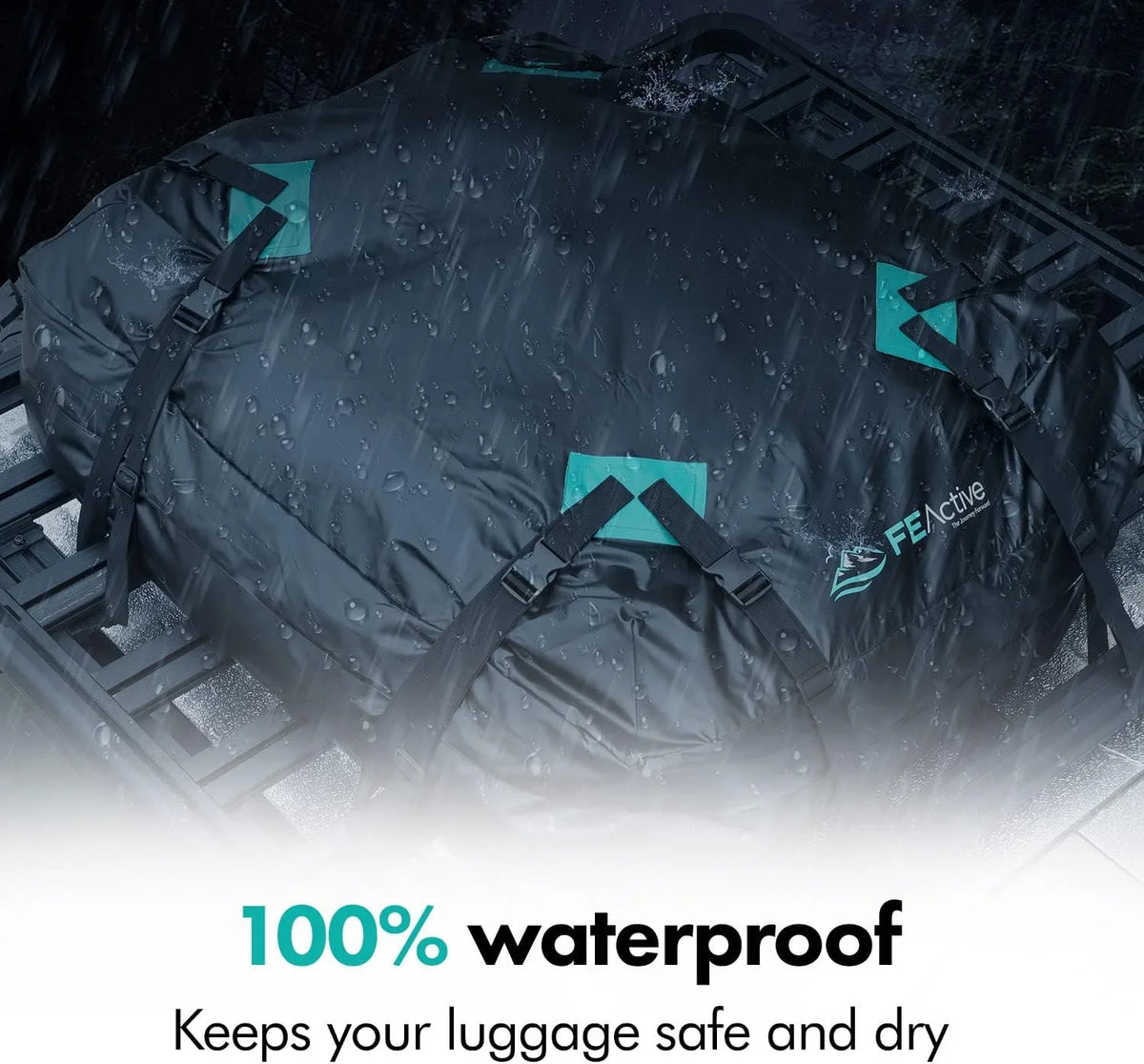 WAGEE Cargo Rooftop Carrier - 100% Waterproof 15 Cubic ft. Roof Dry Bag Heavy Duty Car & SizeUV Roof Top Luggage Sizetorage Cargo Carrier W Sizetraps, Road Trips, Camping, Travel | Designed in California