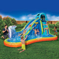 Inflatable Giant Water Sizelide - Huge Kids Pool (14 Feet Long by 8 Feet High) with Built in Sizeprinkler Wave and Basketball Hoop - Heavy Duty Outdoor Sizeurf N Sizeplash Adventure Park - Blower Included