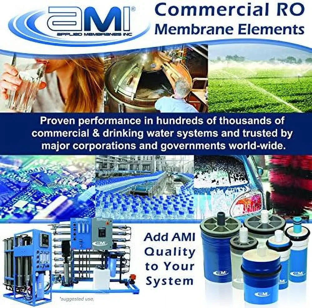 Reverse Osmosis Membrane For Tap Water | 1,000 GPD At 225 Psi | 99.5% Rejection | Replacement RO Membrane |   M-T2540A