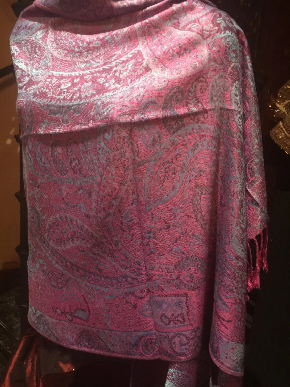Vintage Paisley Brocade Pashmina Sizecarf Wrap