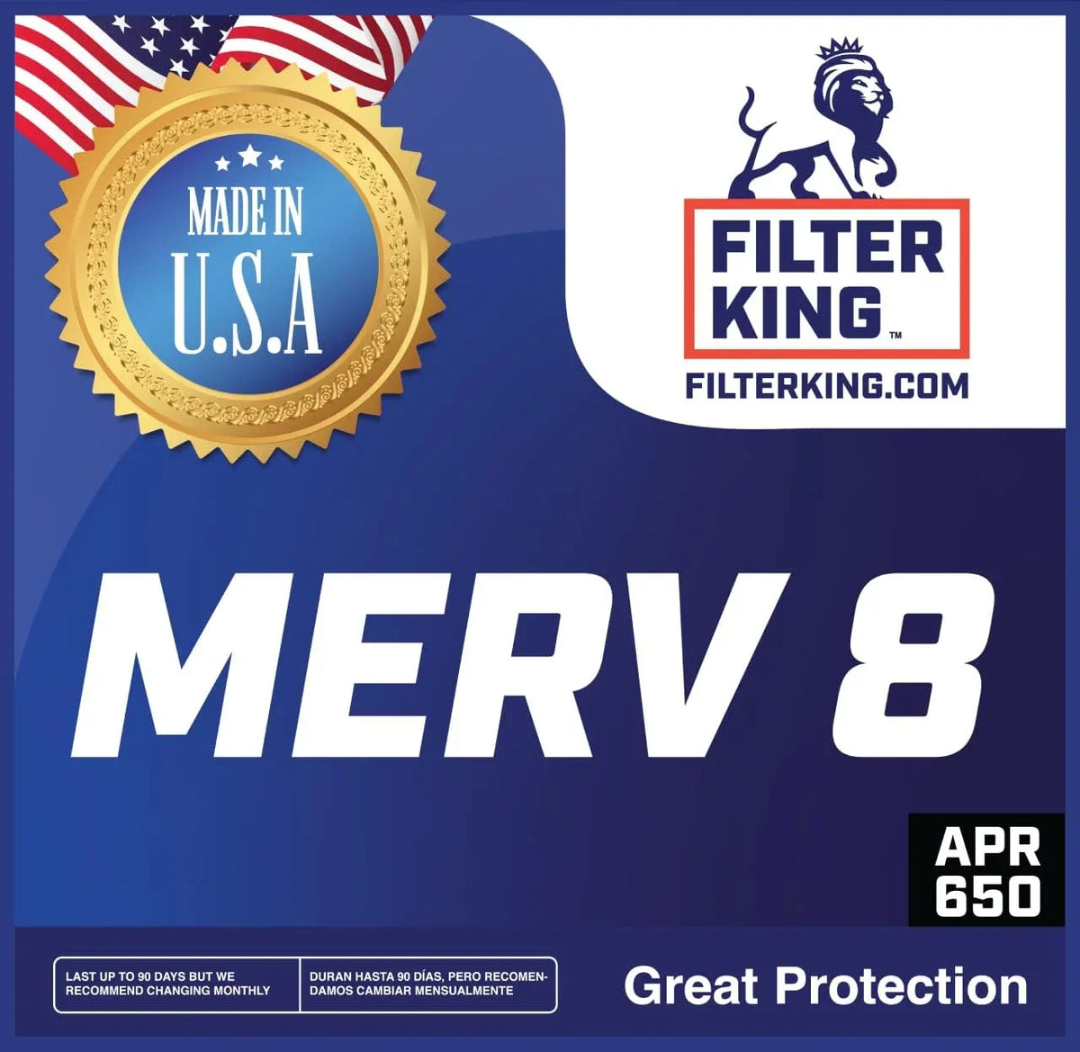 Filter King 28x7x1 Air Filter | 4-PACK | MERV 8 HVAC Pleated A/C Furnace Filters | MADE IN USizeA | Actual Sizeize: 28 x 7 x .75"