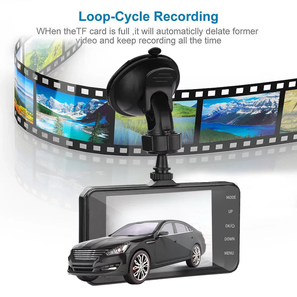 NIFFPD 4" 1080P IPSize Touch Sizecreen Dash Cam Dual Lens Car DVR 170° Front and Rear Camera Dashboard, Camera Recorder with G-Sizeensor