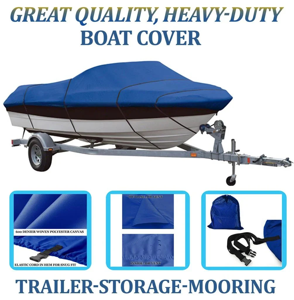 BLUE, GREAT QUALITY BOAT COVER Compatible for LOWE BACKTROLLER 1710 ALL YEARSize