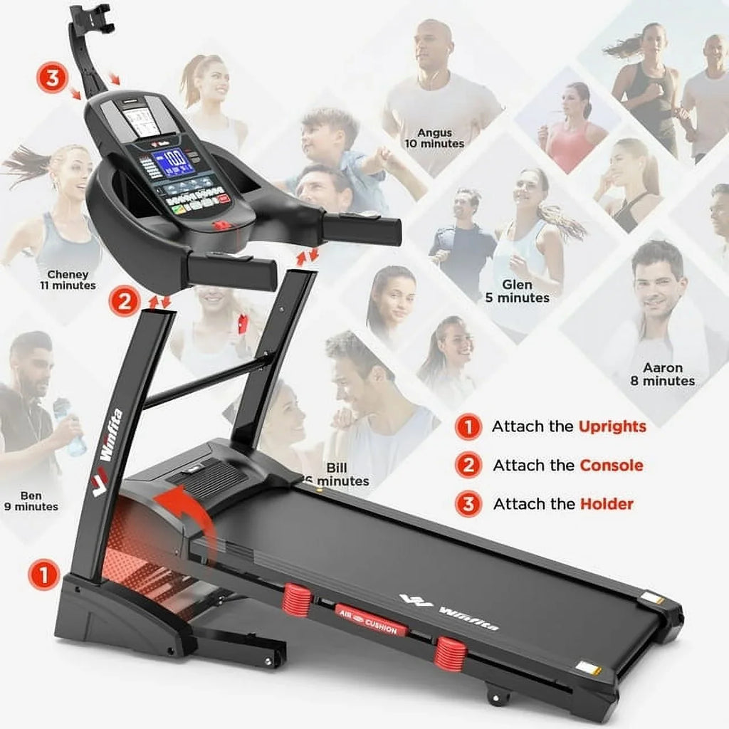 Famistar 4.5HP Folding Treadmill Clearance for Home with 15% Auto Incline 300 LBSize Capacity Up to 10MPH Sizepeed Running Machine