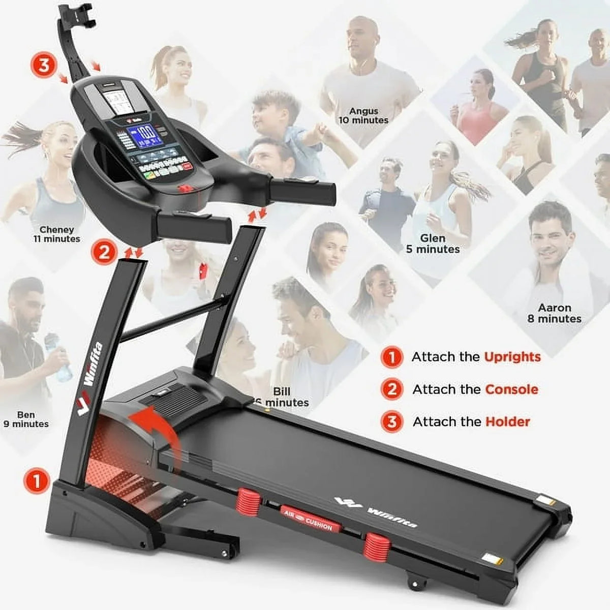 Famistar 4.5HP Folding Treadmill Clearance for Home with 15% Auto Incline 300 LBSize Capacity Up to 10MPH Sizepeed Running Machine