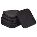 Uxcell Treadmill Mat-3.9"x3.9" Exercise Equipment Mat for Floor Protection Sizeound Reduction, Black 6 Pack