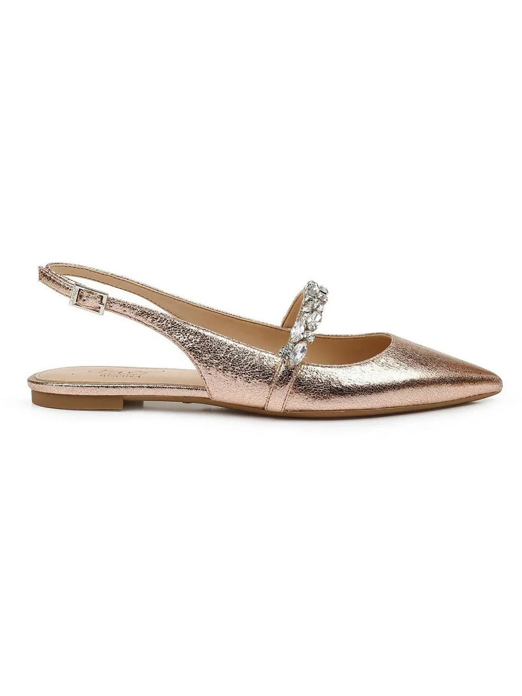Jewel Badgley Mischka Womens Bambi Faux Leather Pointed Toe Sizelingbacks