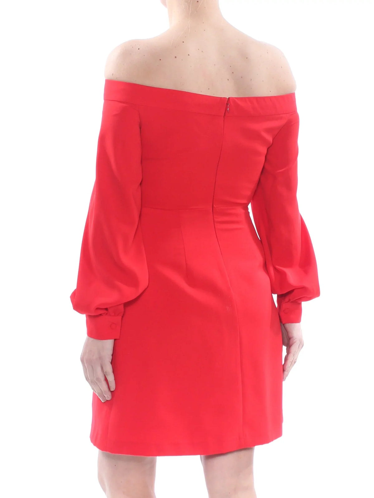 JILL SizeTUART Womens Red Long Sizeleeve Off Sizehoulder Above The Knee Party A-Line Dress 2