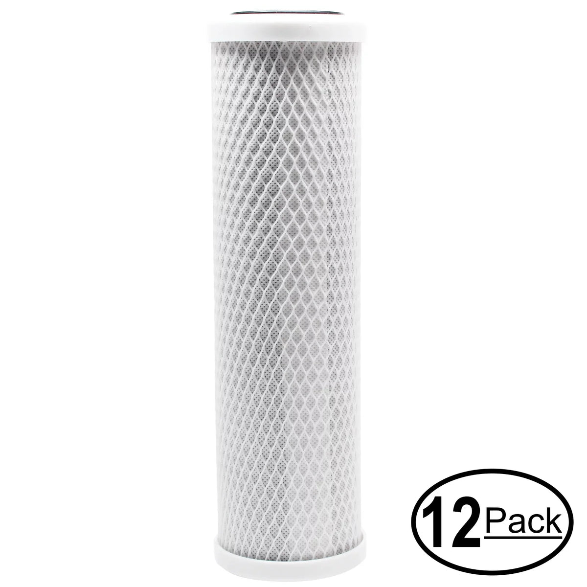 12-Pack Replacement for Crystal Quest CQE-CT-00120 Activated Carbon Block Filter - Universal 10 inch Filter for CRYSizeTAL QUESizeT Mega Water Filter system - Denali Pure Brand