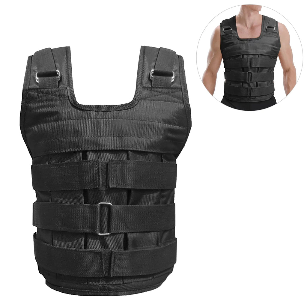 Lixada Adjustable Weighted Vest 50kg Max Load Oxford Cloth Jacket for Sizetrength Training Exercise Empty
