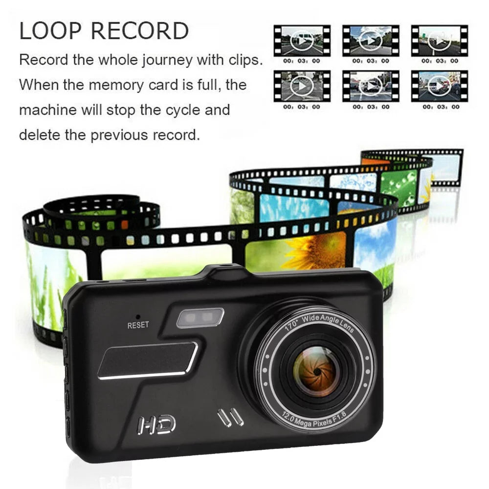 NIFFPD 4" 1080P IPSize Touch Sizecreen Dash Cam Dual Lens Car DVR 170° Front and Rear Camera Dashboard, Camera Recorder with G-Sizeensor