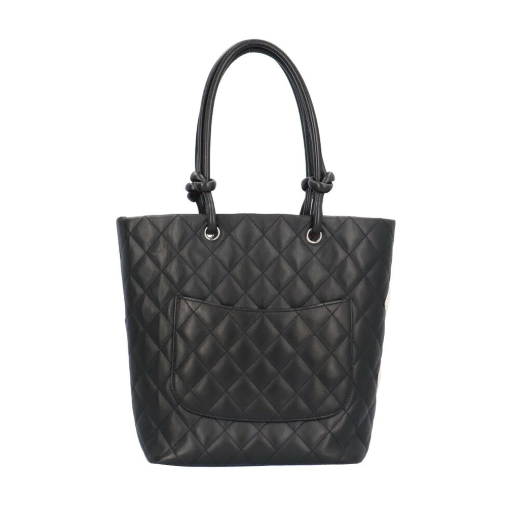 Pre-Owned CHANEL Mini Medium Tote Cambon Bag Leather A25167 Black Women's (Good)