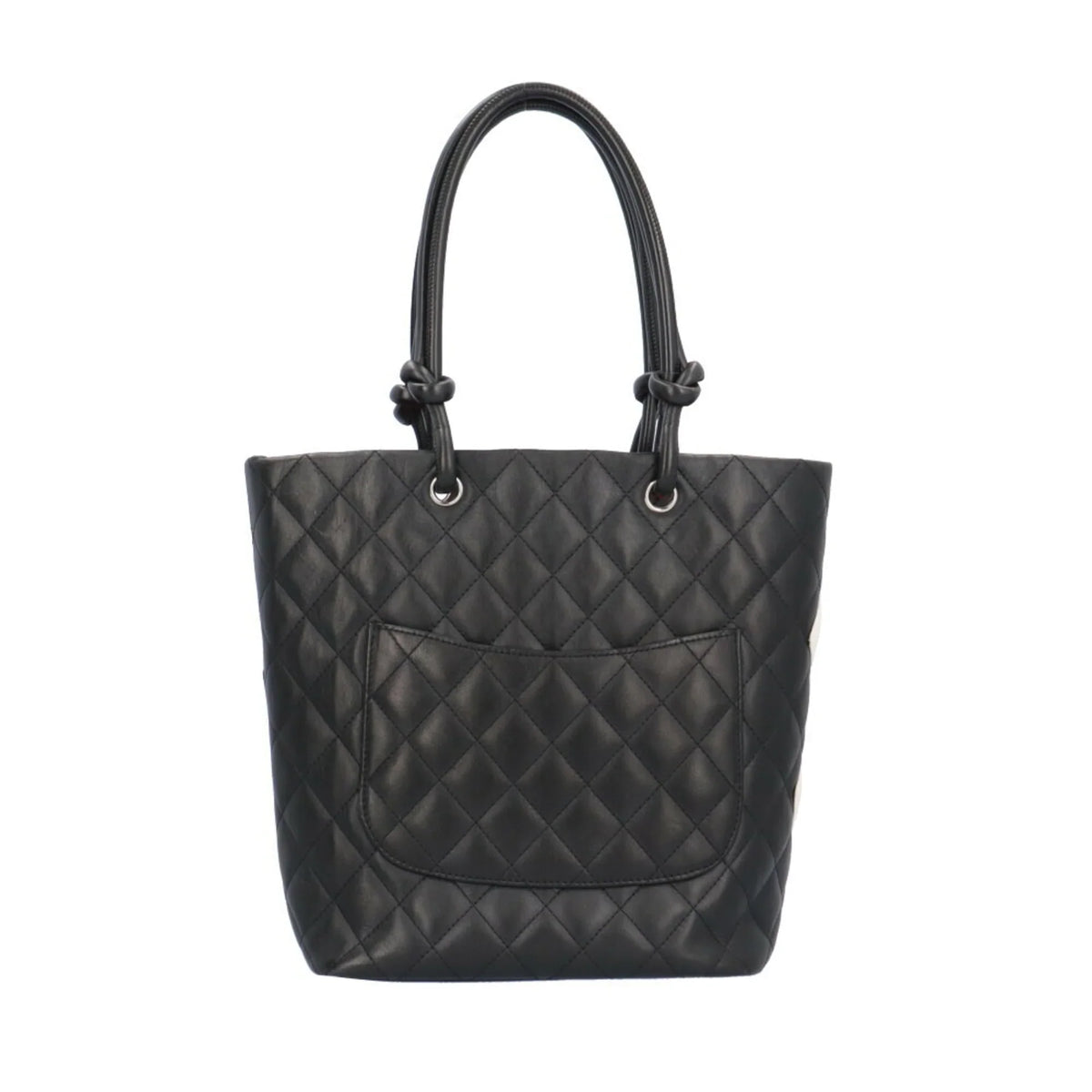 Pre-Owned CHANEL Mini Medium Tote Cambon Bag Leather A25167 Black Women's (Good)