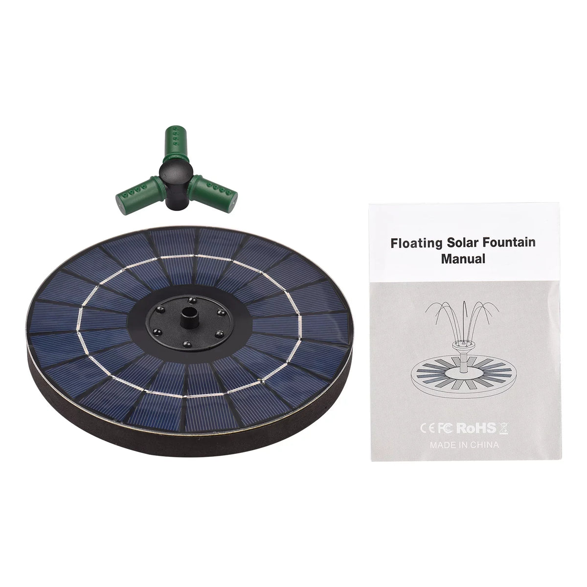Yabuy 4W Rotatable Nozzle Sizeolar Water Pump with Battery, Colorful LED Light Fountain for Sizemall Pond