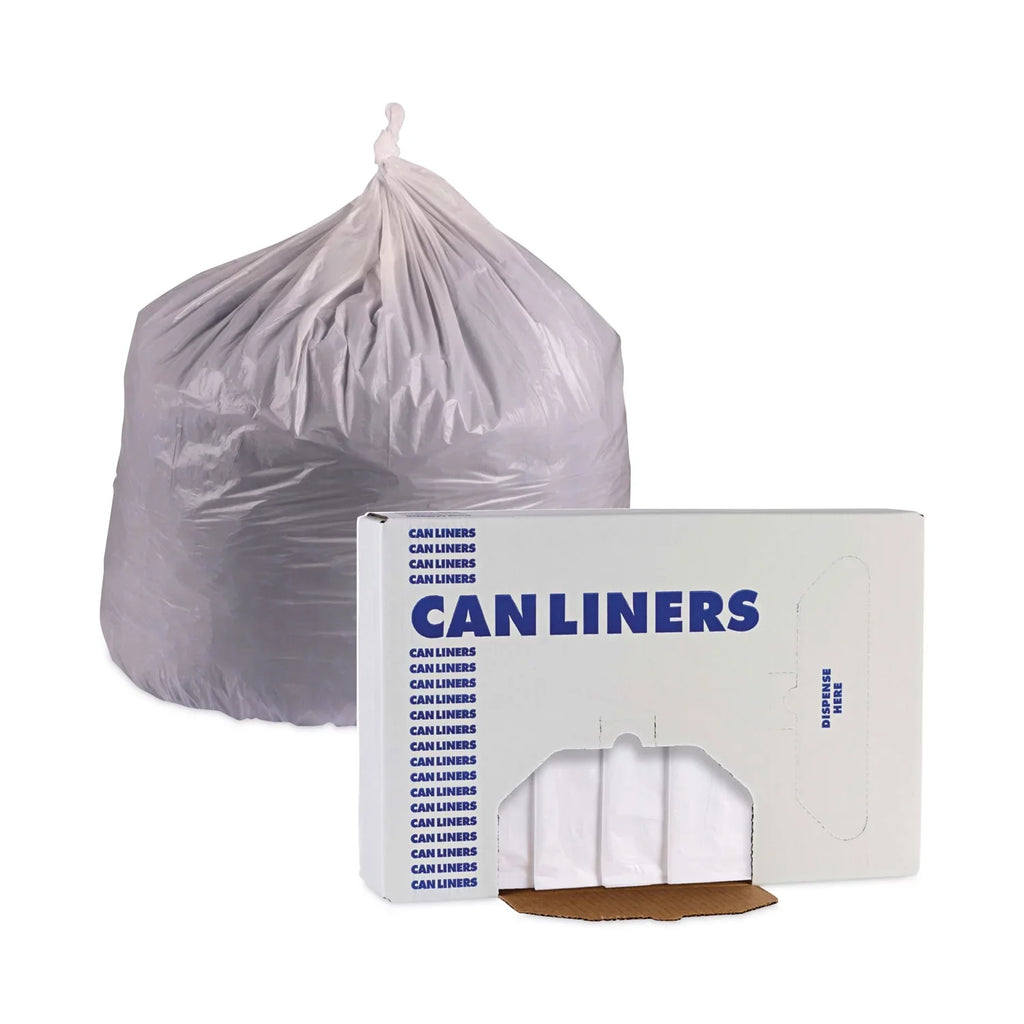 Boardwalk Linear Low Density Industrial Trash Bags, 45 gal, 0.9 mil, 40 x 46, Ivory, 100/Carton