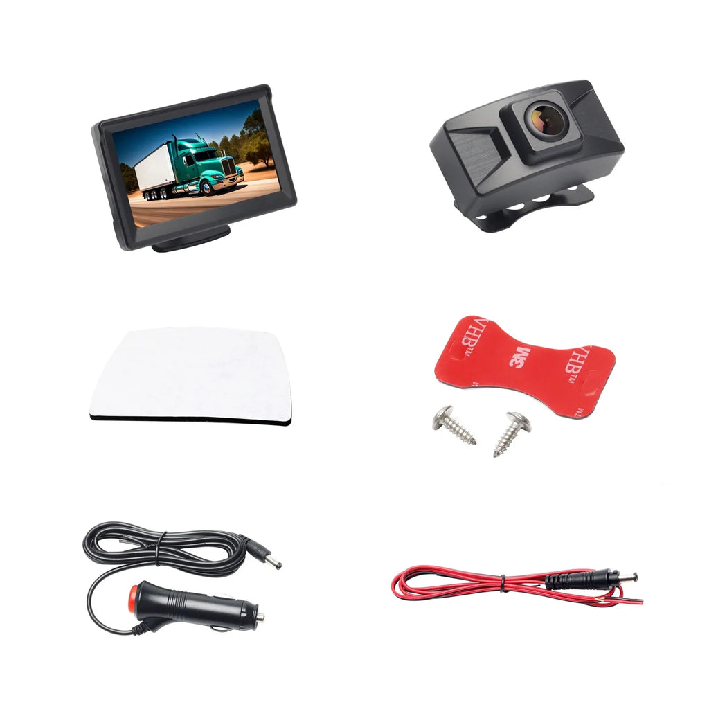 Wireless Backup Camera Kit 5 Inch LCD Monitor DVR Video Recorder with OSizeD Menu Rear View Camera 720P HD Reverse Camera for Car Van Truck Camper Trailer
