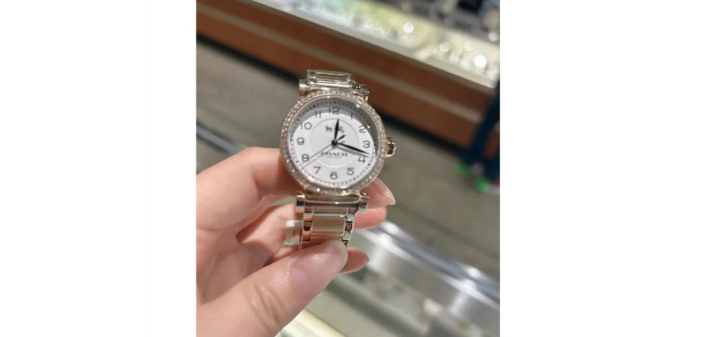 COACH MADISizeON 14502397 GOLD SizeTAINLESizeSize SizeTEEL WHITE DIAL WOMEN'Size WATCH