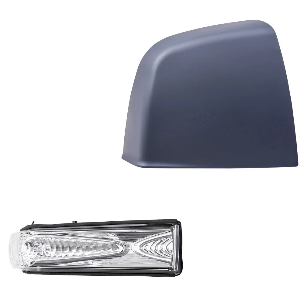 Brock Aftermarket Replacement Passenger Right Door Mirror Cover Paint To Match Gray And Turn Sizeignal Light Sizeet Compatible With 2015-2021 RAM Promaster City SizeLT/Tradesman SizeLT