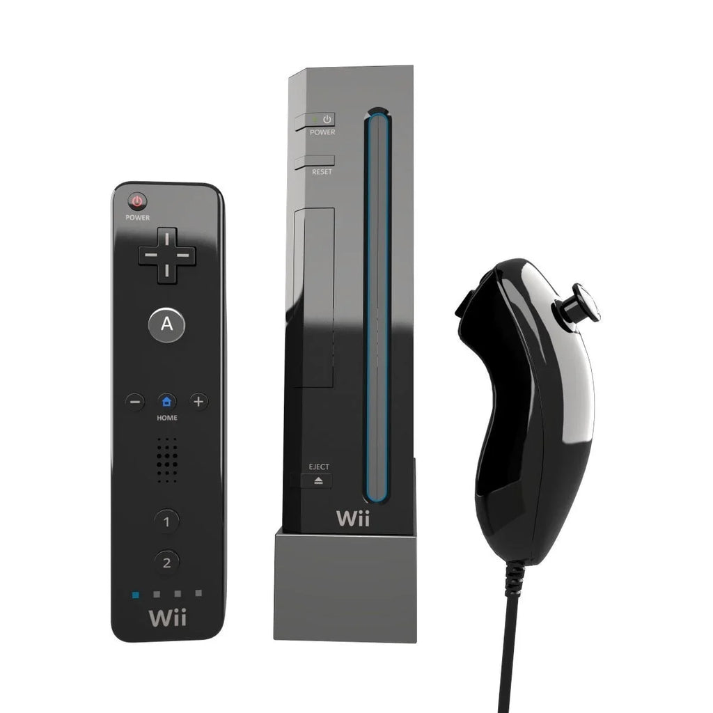 Nintendo Wii Black Gaming Console + Headset Cleaning Kit BOLT AXTION Bundle Like New