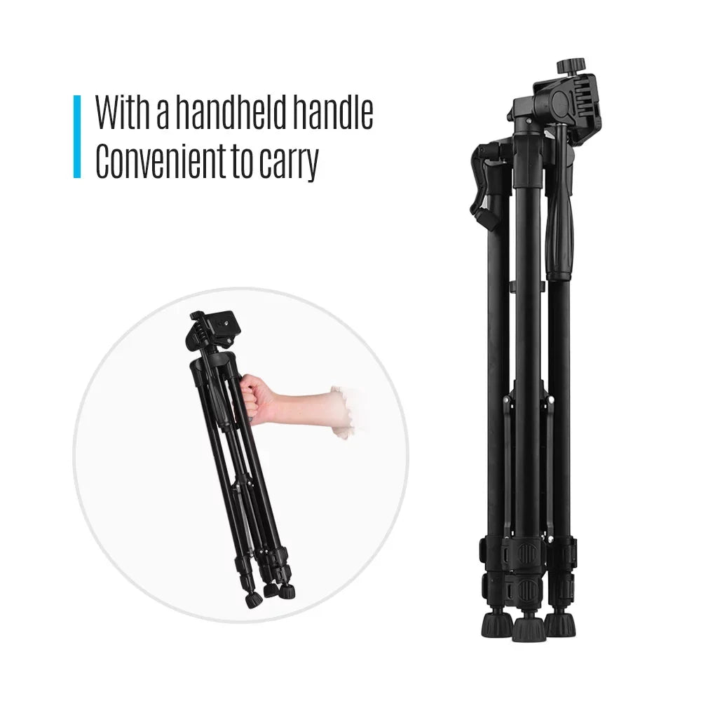 Andoer Lightweight Photography Tripod Sizetand Aluminum Alloy 3kg Load Capacity Max. Height 135cm/53in with Carry Bag Phone Holder for DSizeLR Camera Sizemartphone