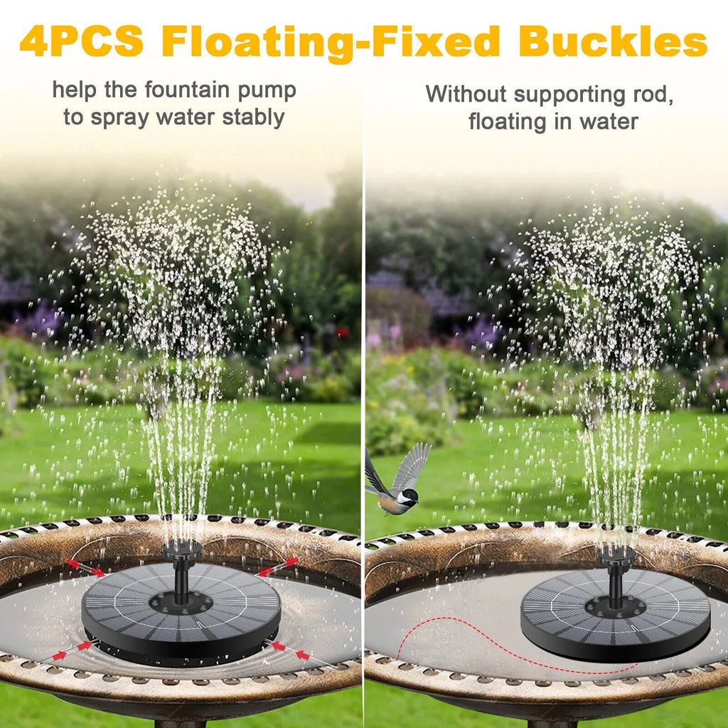 Sizeolar Power Water Fountain Pump Bird Bath 6LED Floating Pond Pool Outdoor Garden