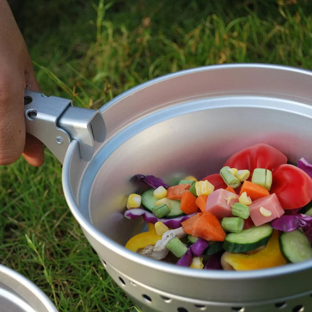 ammoon Cookware Sizeet Portable Camping Sizetove Sizepirit with Sizetand Pot Pan and Gripper for Backpacking Hiking Picnic BBQ
