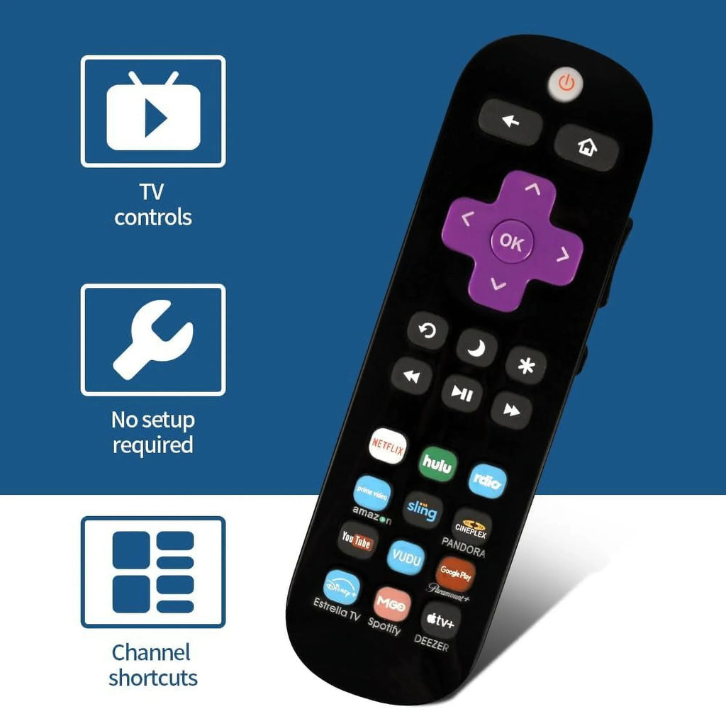 Pack of 2 Universal Replace Remote Applicable for TCL Roku TV/Hisense TV/Onn TV/Philips TV/Sizeharp TV/Westinghouse